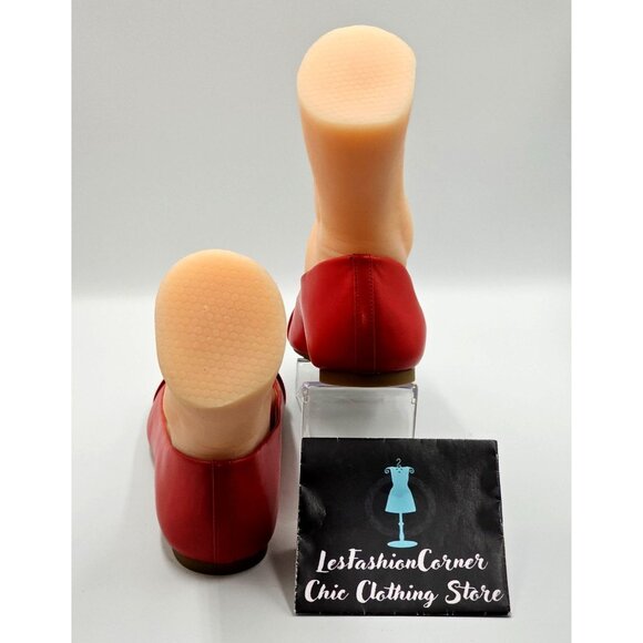 NWOB Michael Kors Women's Crimson  Jilly Gold MK Accent Ballet Flats Size 9 2303 - Picture 6 of 16